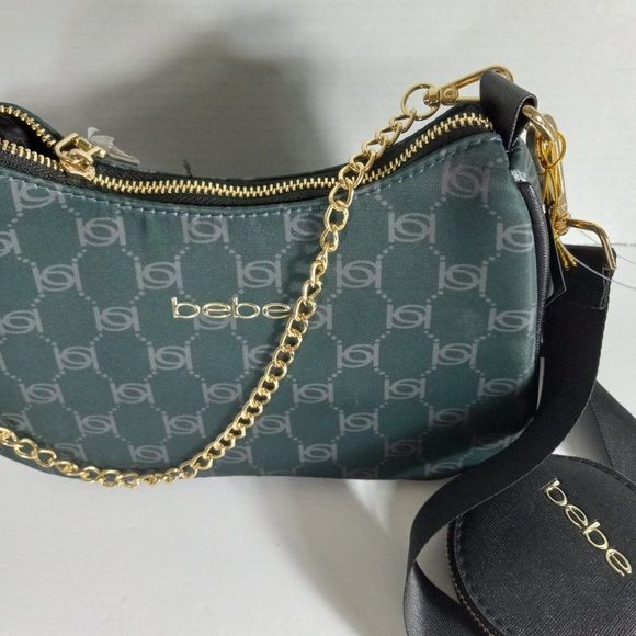 Bebe Green Mara Nylon Logo Crossbody - Picture 11 of 14